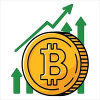 Bitcoin cryptocurrency growth design isolated on white background. Digital currency concept illustration for investment strategies, blockchain technology, and financial tech themes. vector