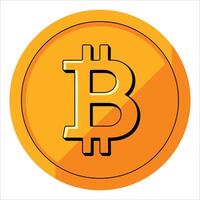 Gold Bitcoin coin on white background. Ideal for crypto exchanges, wallets, and trading graphics. vector