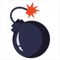 Bomb icon, explosive design for military or action concepts. Ideal for gaming and security themes. vector