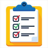 Checklist icon. Task completion organization tool. vector