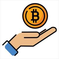Bitcoin icon in simple style, ideal for cryptocurrency apps and user interfaces. A versatile design element for blockchain projects and digital finance visuals. vector
