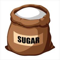 illustration of a sugar bag isolated, a sweet ingredient graphic ideal for baking and cooking concepts. vector