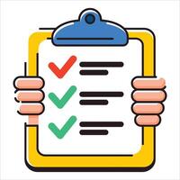 Checklist icon representing task completion and organization. Ideal for productivity tools and planning applications. vector