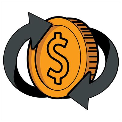 Purchase history money icon. graphic for web design, isolated on white, suitable for finance and e commerce projects.