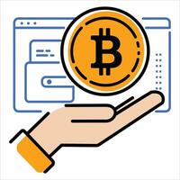 Simple Bitcoin icon, versatile for UI, apps, and cryptocurrency related projects. vector