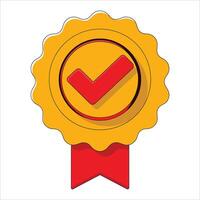 Badge style certified icon, designed for validations and professional accreditation. Suitable for approval seals, trust indicators, and verification graphics. vector