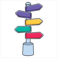 signpost icon, ideal for wayfinding, road signs, and location based graphics. vector