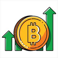 Cryptocurrency growth concept Bitcoin design on white background. illustration representing digital currency investments, blockchain applications, and financial technology innovations. vector