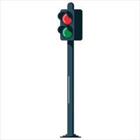 Electric train and traffic lights icon, isolated on white. Ideal for railway, transportation, and web design projects. vector