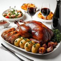 A large platter of food photo