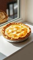 A pie sitting on a counter photo