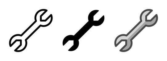 Multipurpose Wrench Icon in Outline, Glyph, Filled Outline Style vector