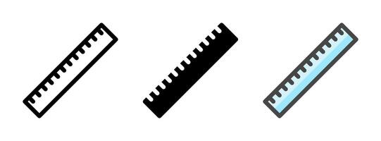 Multipurpose Ruler Icon in Outline, Glyph, Filled Outline Style vector