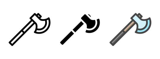 Multipurpose Axe Icon in Outline, Glyph, Filled Outline Style vector
