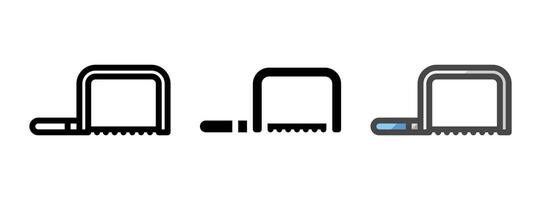 Multipurpose Coping Saw Icon in Outline, Glyph, Filled Outline Style vector