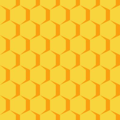 Hexagonal Honeycomb Seamless Pattern with Yellow and Orange Color