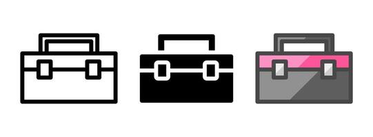 Multipurpose Toolbox Icon in Outline, Glyph, Filled Outline Style vector