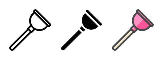 Multipurpose Sink Plunger Icon in Outline, Glyph, Filled Outline Style vector