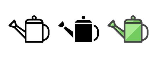 Multipurpose Watering Can Icon in Outline, Glyph, Filled Outline Style vector