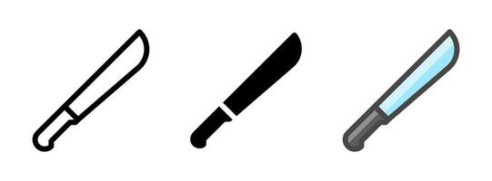 Multipurpose Machete Icon in Outline, Glyph, Filled Outline Style vector