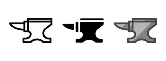 Multipurpose Anvil Icon in Outline, Glyph, Filled Outline Style vector