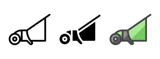 Multipurpose Lawn Sweeper Icon in Outline, Glyph, Filled Outline Style vector