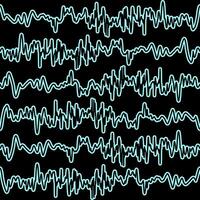 Blue Heartbeat Seamless Pattern with Black Background vector