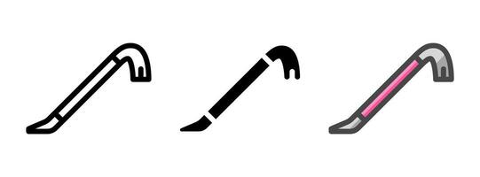 Multipurpose Crowbar Icon in Outline, Glyph, Filled Outline Style vector