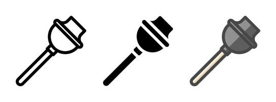 Multipurpose Toilet Plunger Icon in Outline, Glyph, Filled Outline Style vector