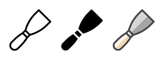 Multipurpose Scraper Icon in Outline, Glyph, Filled Outline Style vector