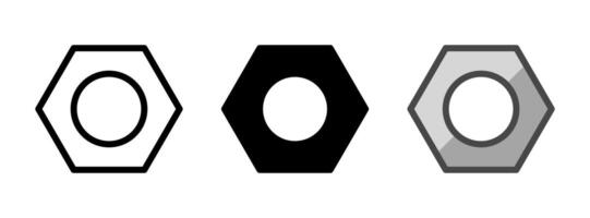 Multipurpose Nut Icon in Outline, Glyph, Filled Outline Style vector
