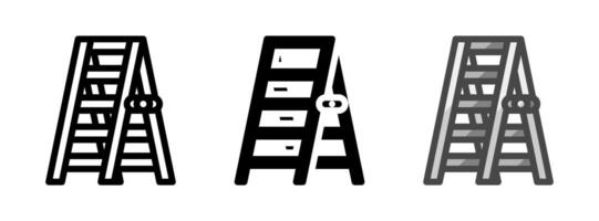 Multipurpose Stepladder Icon in Outline, Glyph, Filled Outline Style vector