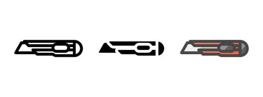 Multipurpose Cutter Icon in Outline, Glyph, Filled Outline Style vector