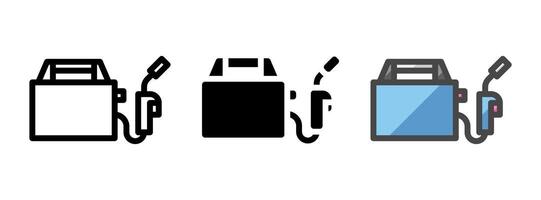 Multipurpose Welding Machine Icon in Outline, Glyph, Filled Outline Style vector