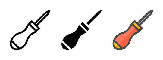 Multipurpose Bradawl Icon in Outline, Glyph, Filled Outline Style vector