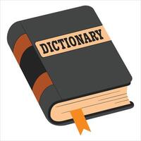 Dictionary , isolated on white. Great for school themes, linguistics, and multilingual concepts. vector