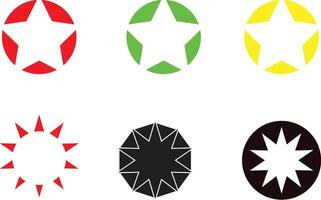 Colorful Star Shape Icons Set for Awards, Badges, Achievements and Rating UI Components vector