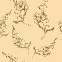Medical herb flowers seamless pattern with filed ivan tea flowers illustration. Hand drawn engraving background with floral elements, elegant clipart for packing,wedding textile, fabric design vector