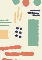 Trendy organic abstract elements background muted colors vector
