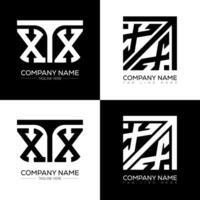 XTX minimalist and classic logo set design. XTX flat and simple style with black and white color variation letter logo set in one artboard. vector