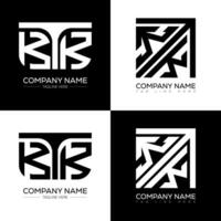 KTK minimalist and classic logo set design. KTK flat and simple style with black and white color variation letter logo set in one artboard. vector
