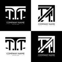 TTT minimalist and classic logo set design. TTT flat and simple style with black and white color variation letter logo set in one artboard. vector