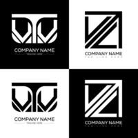 VTV minimalist and classic logo set design. VTV flat and simple style with black and white color variation letter logo set in one artboard. vector