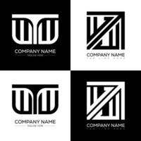 WTW minimalist and classic logo set design. WTW flat and simple style with black and white color variation letter logo set in one artboard. vector