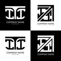 ITI minimalist and classic logo set design. ITI flat and simple style with black and white color variation letter logo set in one artboard. vector