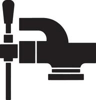 Black and white icon of a beer tap handle and faucet system vector