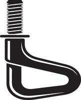 Threaded eye bolt with d ring hook vector