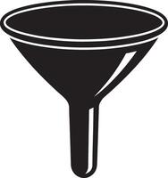 A simple black and white illustration of a funnel for transferring liquids vector