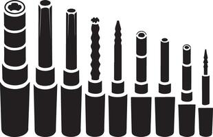 Collection of various screwdriver bits and attachments for tools vector