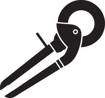 Black and white icon of a pipe wrench for plumbing repair vector